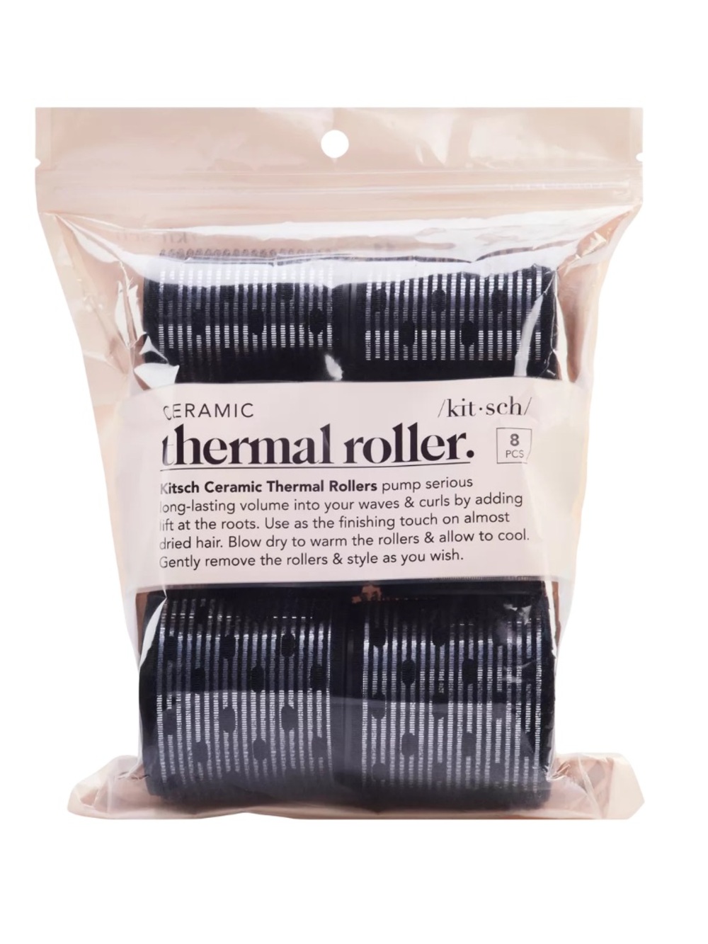 Kitsch Ceramic Thermal Rollers - Black, Set of (32)